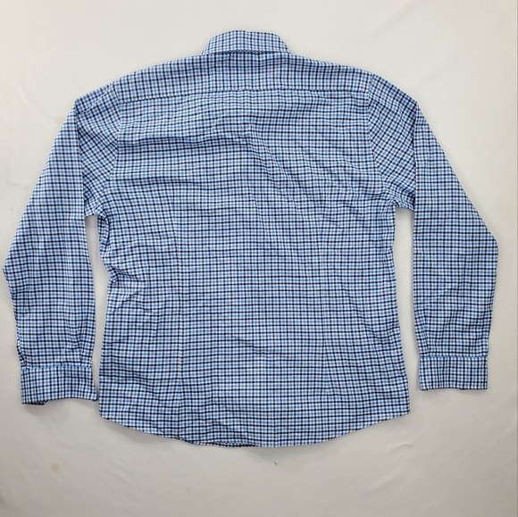 Barbour Shirt Blue Blk Wht Plaid Gingham Tailored Fit L/S Button Down Men’s 2XL - Picture 4 of 12